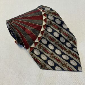 Givenchy Monsieur Mens Necktie 100% Silk Designer Navy Silver Maroon Made In USA